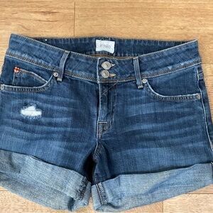 Hudson Croxley Mid Thigh Womens Cuffed Short Denim Jeans Flap Pockets Stretch 26